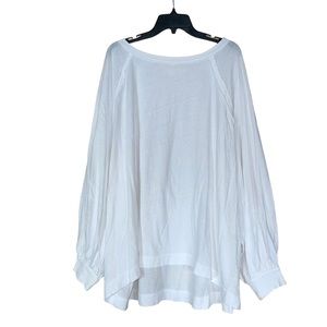 Free People Movement She's Everything White Boat Neck Pullover Shirt